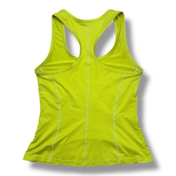 Fabletics Lime Green Racerback Tank with Rose Embroidery Sz M - Picture 6 of 11